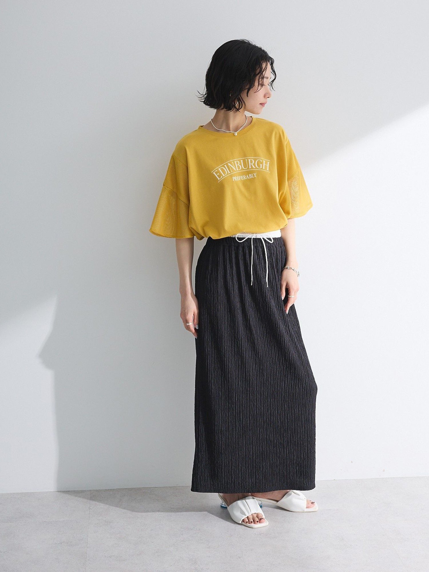 Isora Double-Waist Layered Easy Narrow Skirt