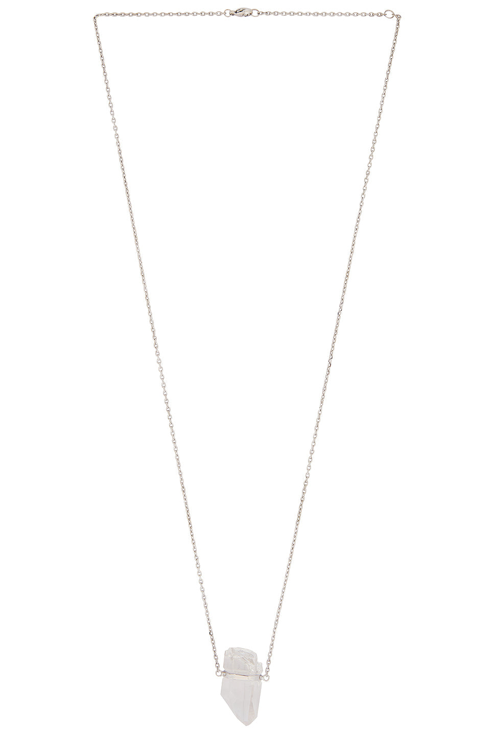 Large Crystal Quartz Gold Bar Necklace