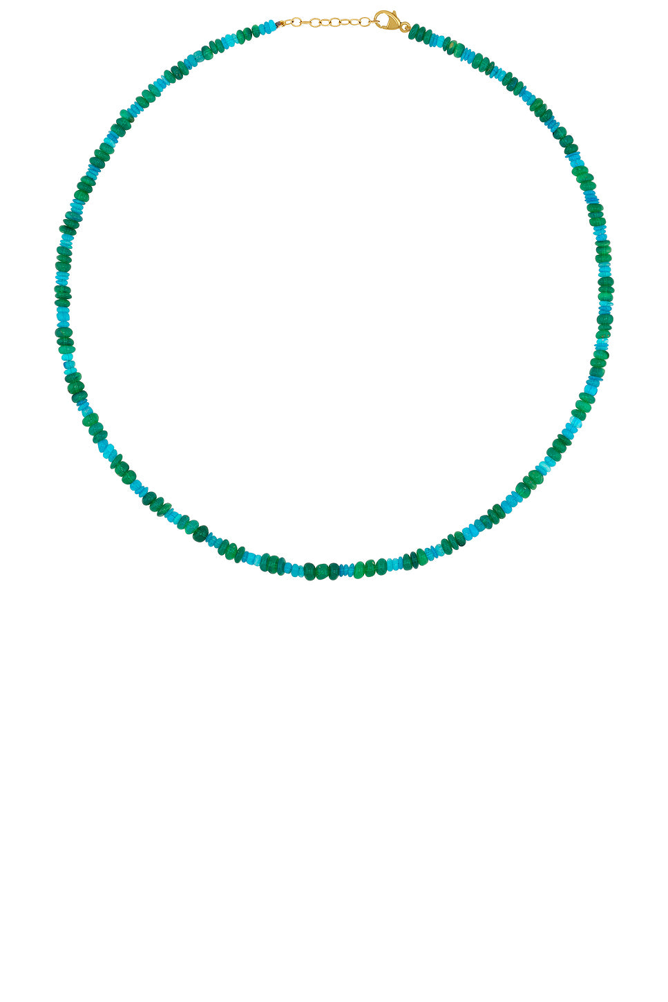 Mini Blue Green Stripe Opal Necklace