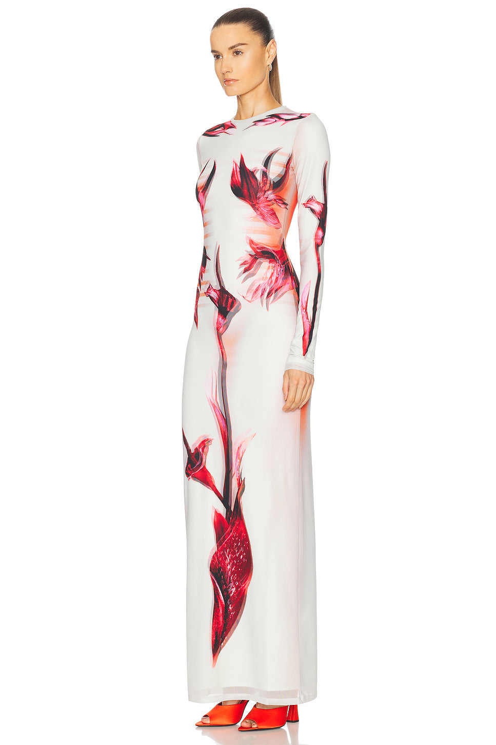 Flower Body Morphing Mariniere Long Dress