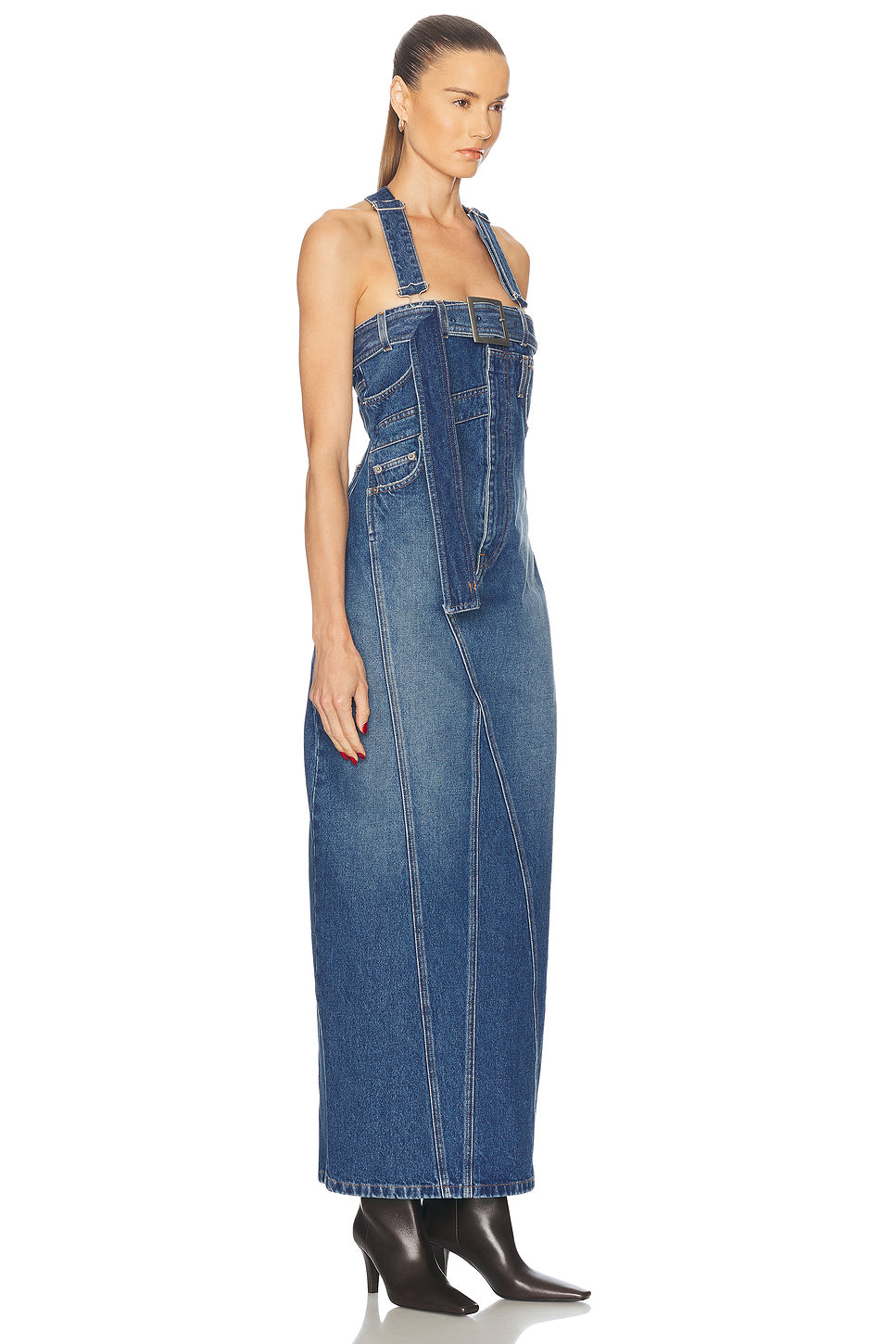 Overall Detail Denim Dress