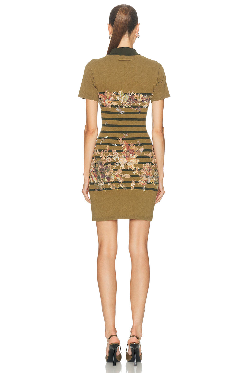 Cotton Pique Printed Mariniere Grape Short Dress