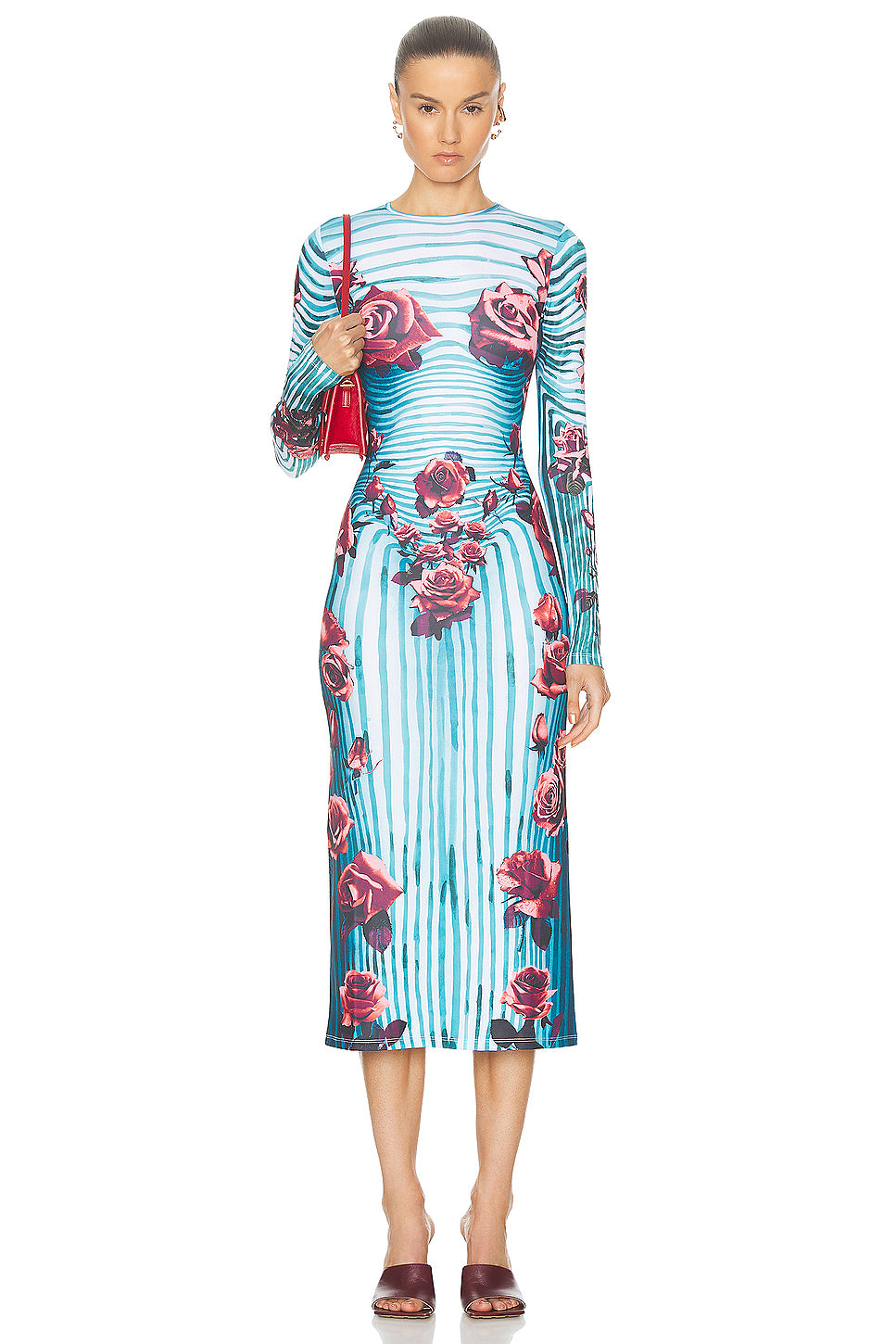 Flower Body Morphing Long Sleeve Dress