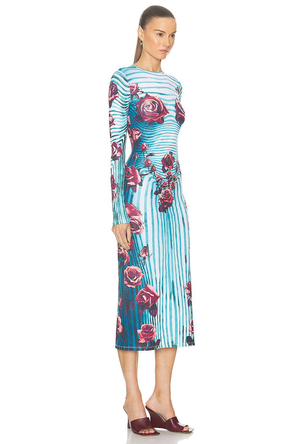 Flower Body Morphing Long Sleeve Dress