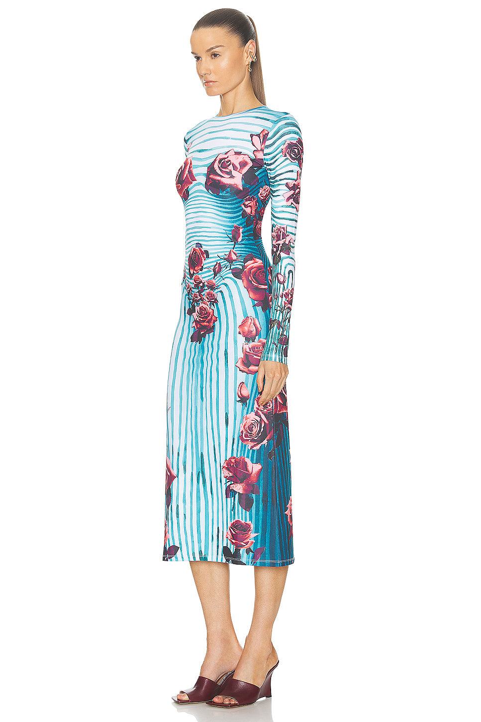 Flower Body Morphing Long Sleeve Dress