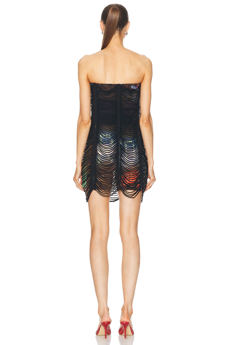 X Shayne Oliver Slashing 3D City Mini Dress