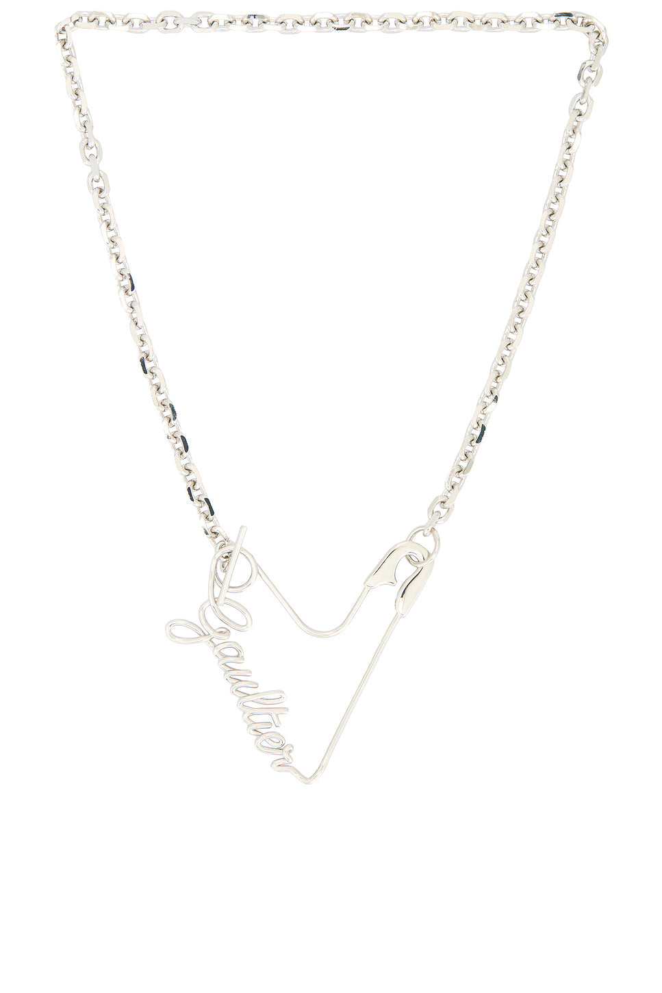 Heart Safety Pin Necklace