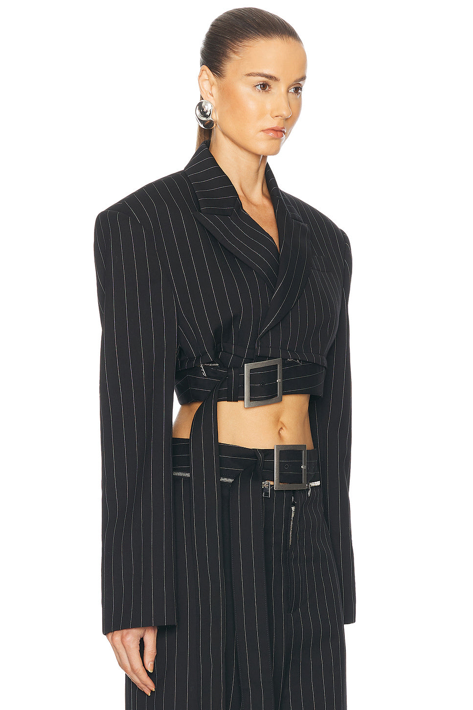 Pinstripe Cropped Jacket