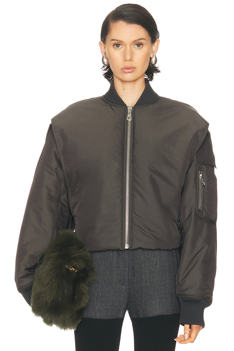 Hidden Hood Detail Bomber Jacket