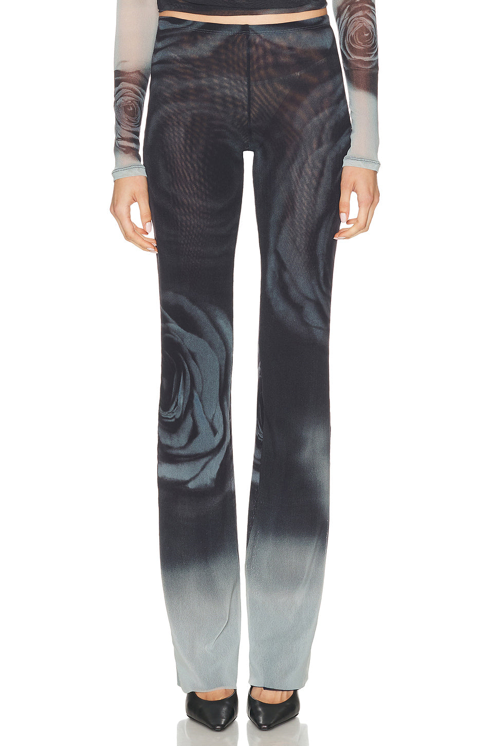 Blurry Roses Printed Straight Trouser