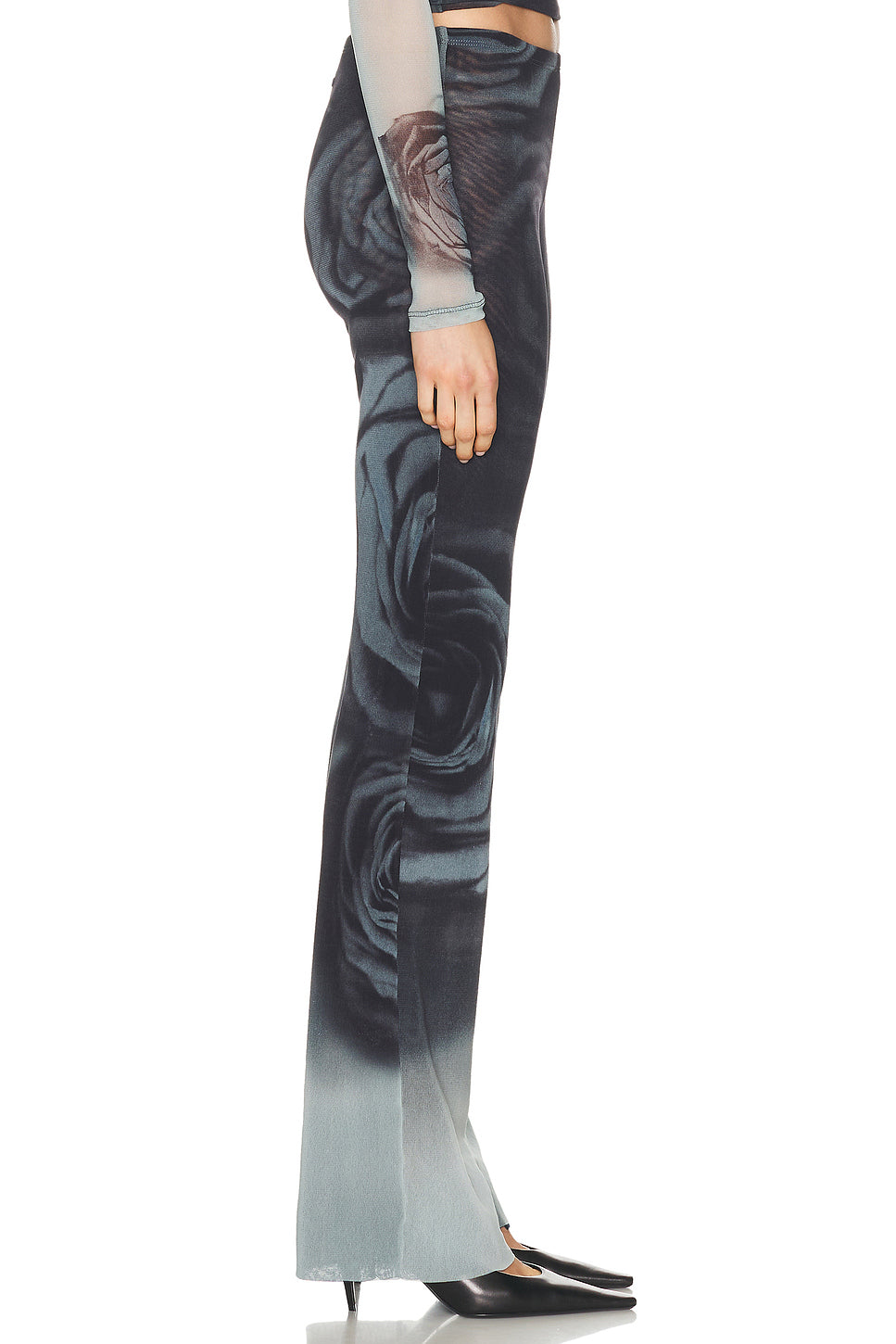Blurry Roses Printed Straight Trouser