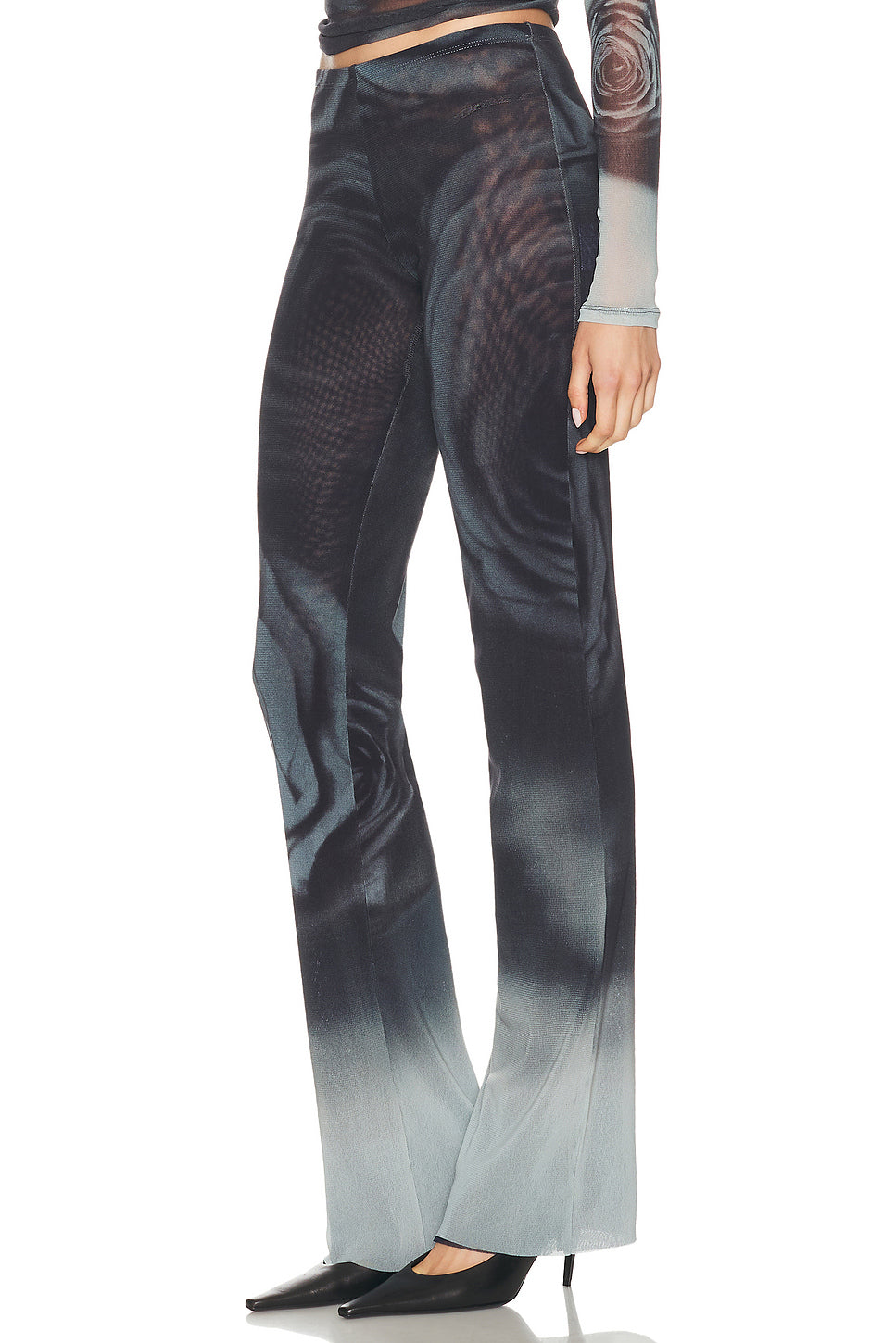 Blurry Roses Printed Straight Trouser