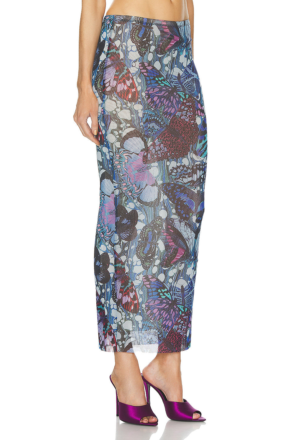 Papillon Mesh Long Skirt