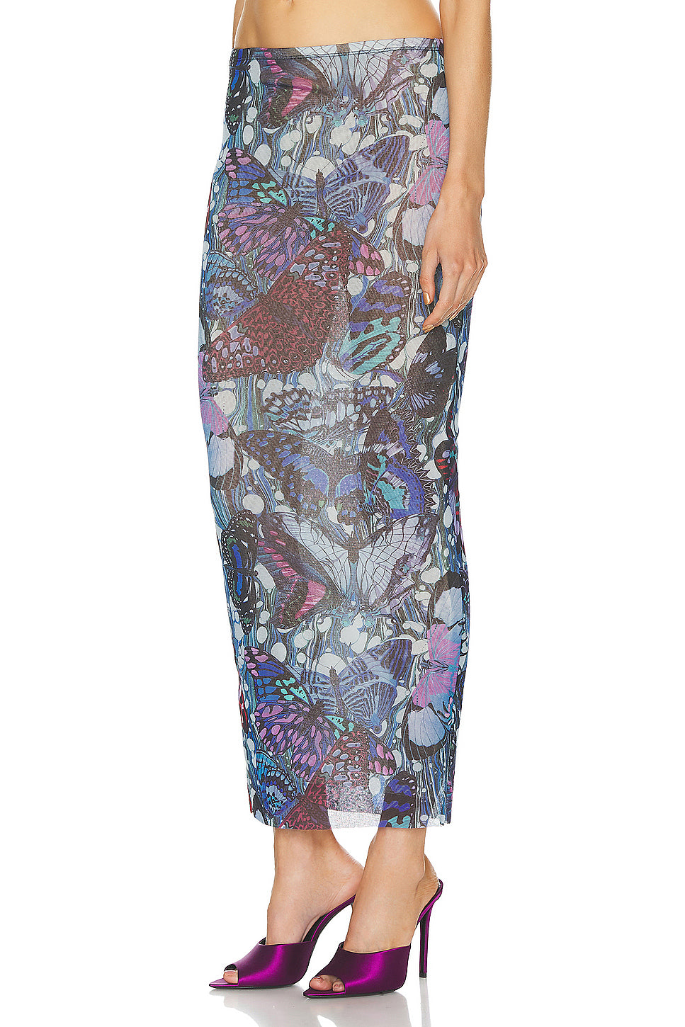 Papillon Mesh Long Skirt