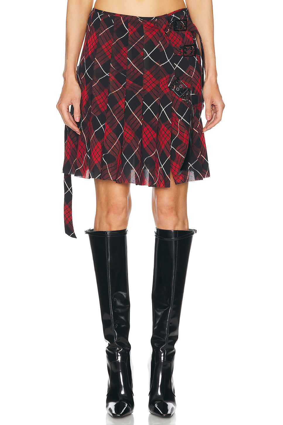 Distorted Tartan Short Skirt