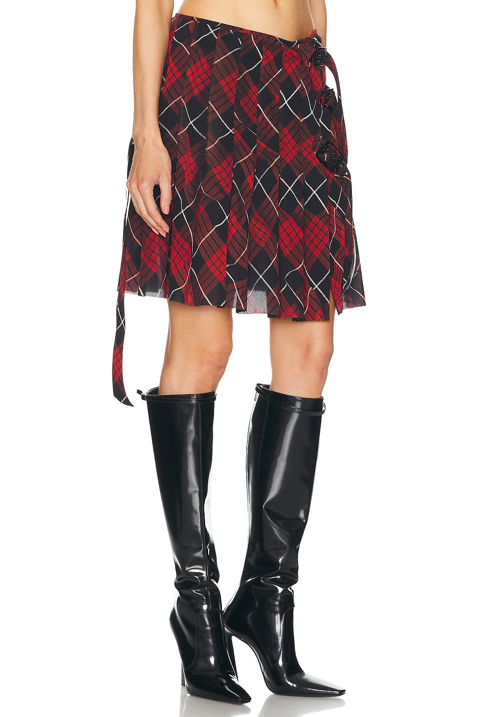 Distorted Tartan Short Skirt