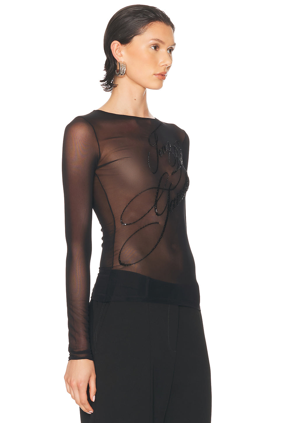 Embroidered Long Sleeve Top