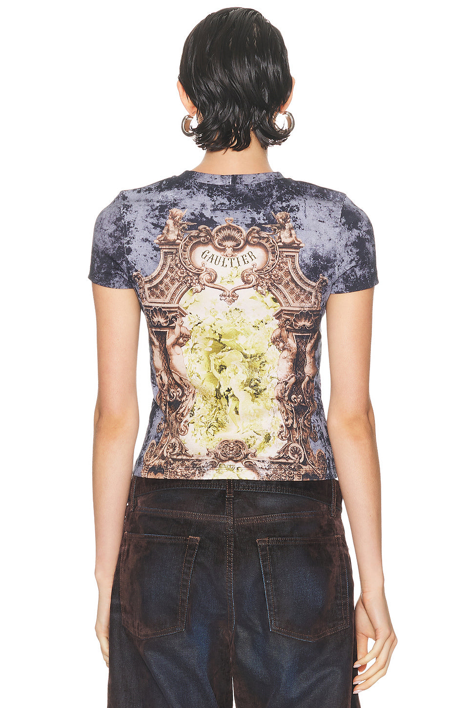 Ribbed Medaillon Printed Tee