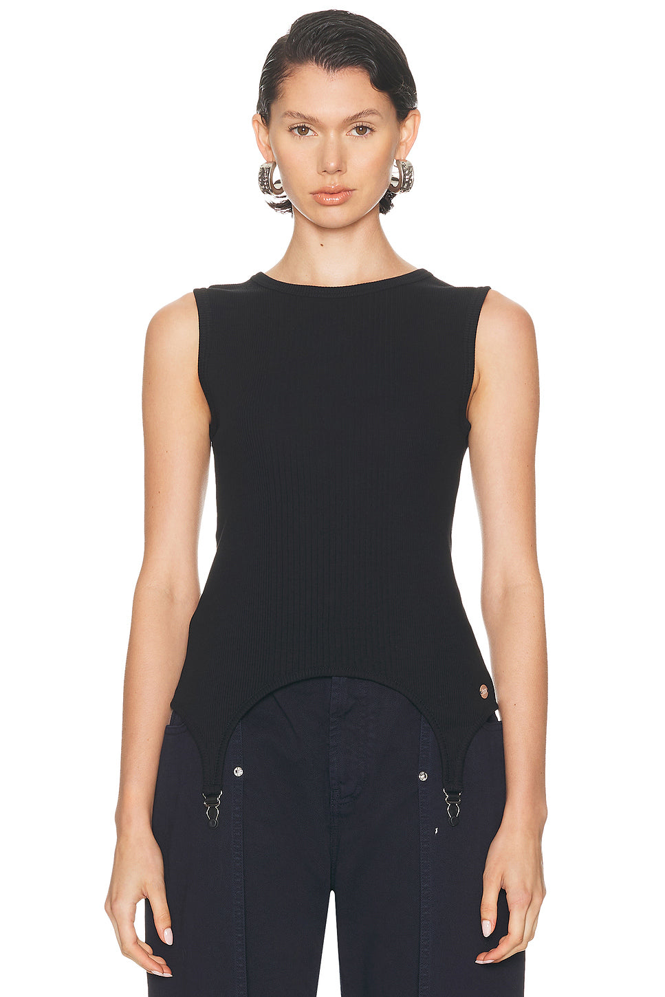 Lingerie Garter Ribbed Tank Top