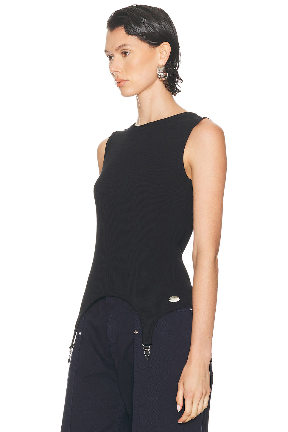 Lingerie Garter Ribbed Tank Top