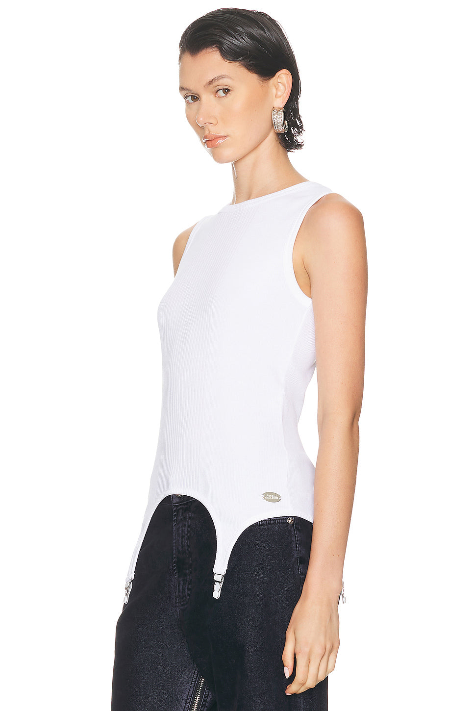 Lingerie Garter Ribbed Tank Top