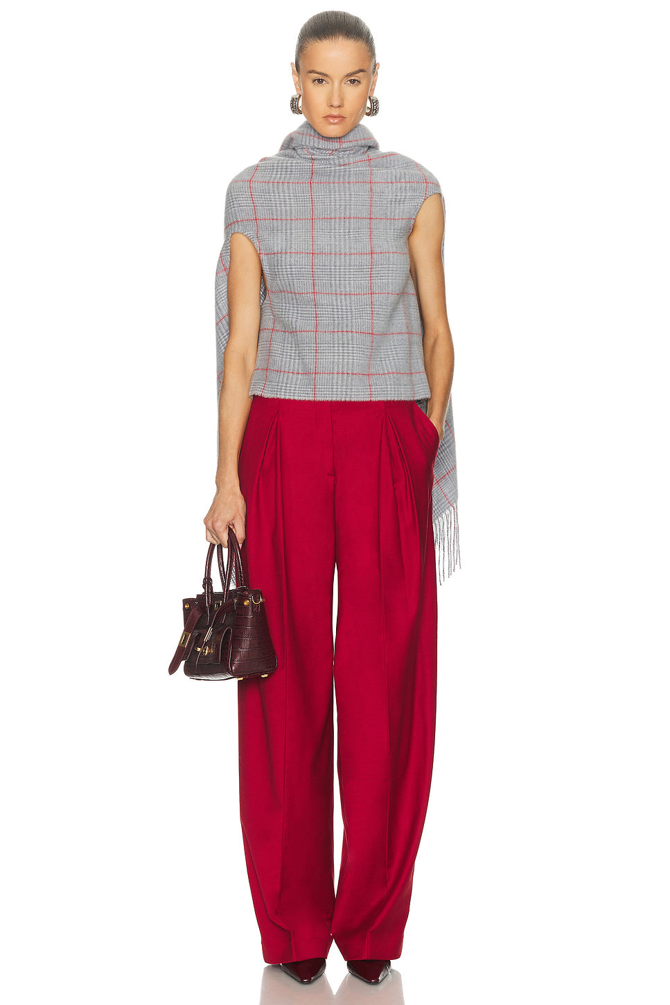 Back Closure Scarf Draped Top