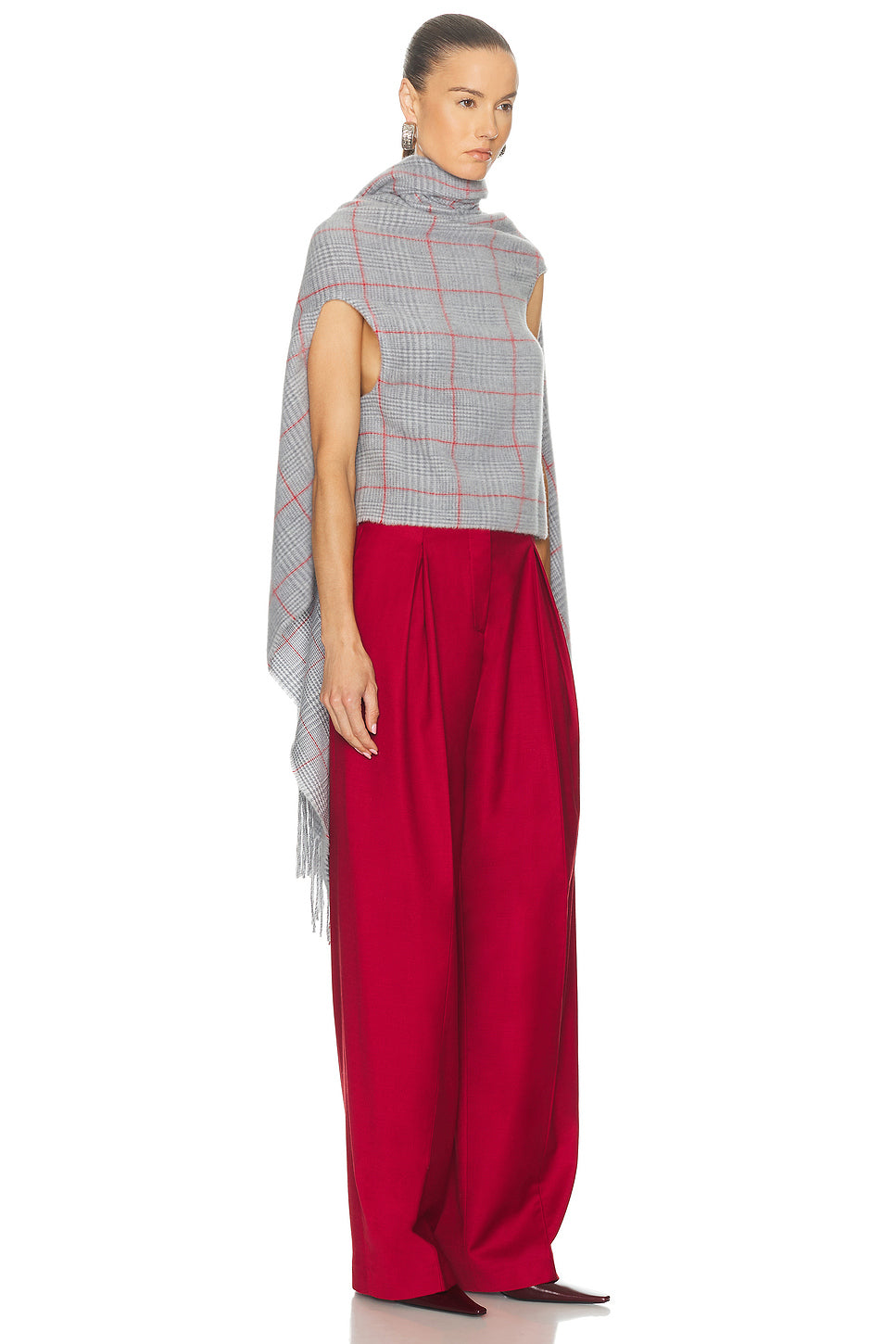 Back Closure Scarf Draped Top