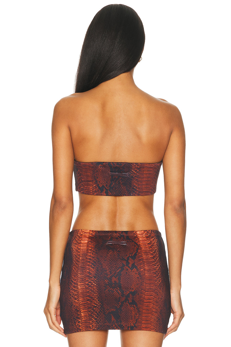 Cotton Ribbed Printed Python Bra Top
