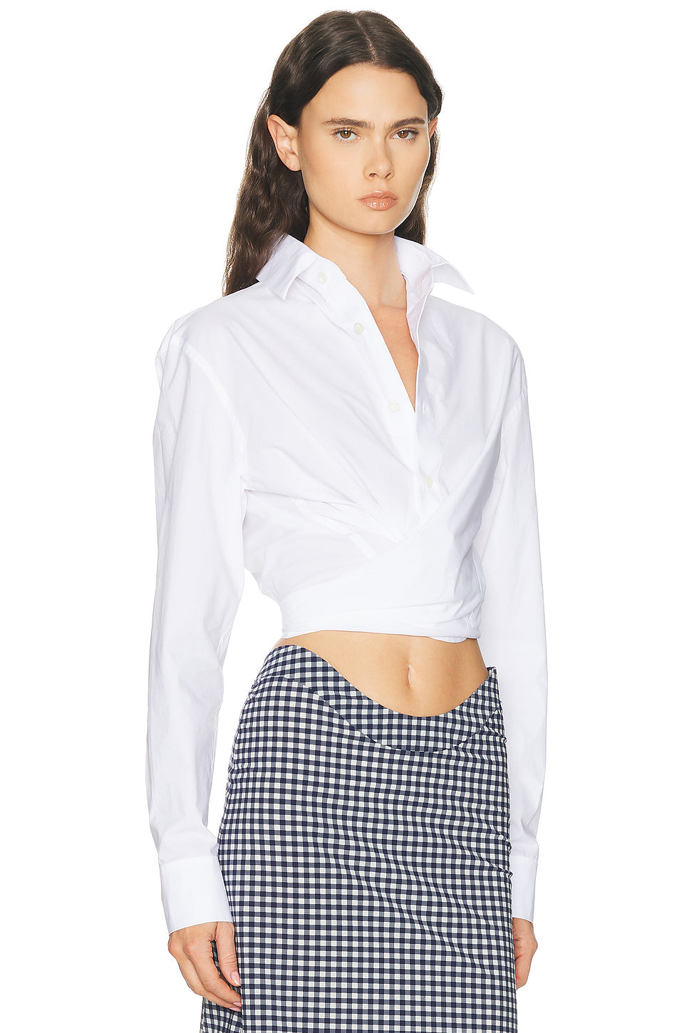 Cropped Button Up Top