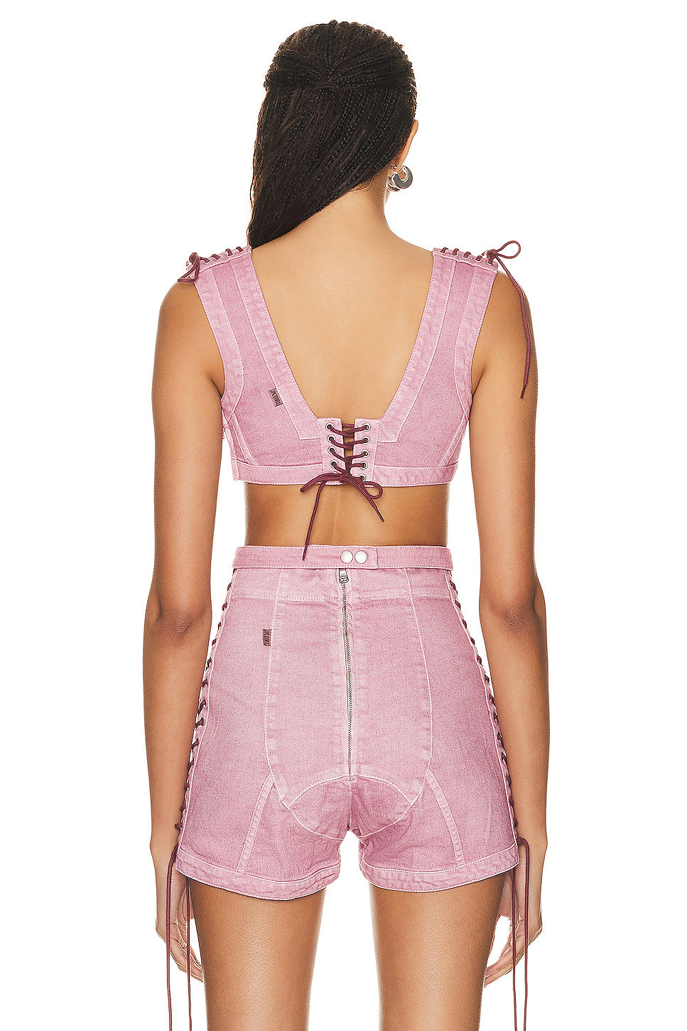 X KNWLS Washed Laced Sleeveless Crop Top