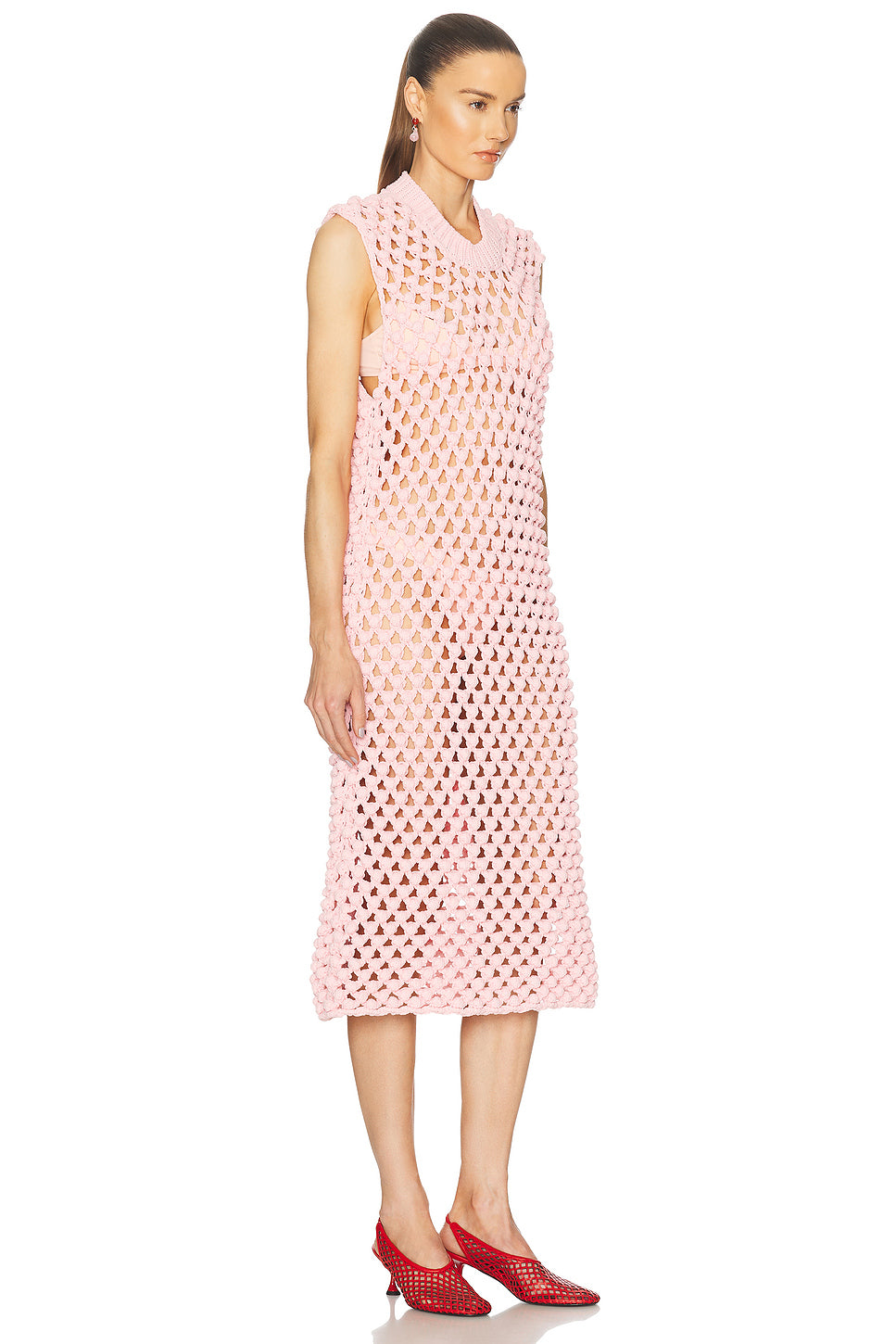 Sleeveless Crew Neck Dress in Cotton Candy