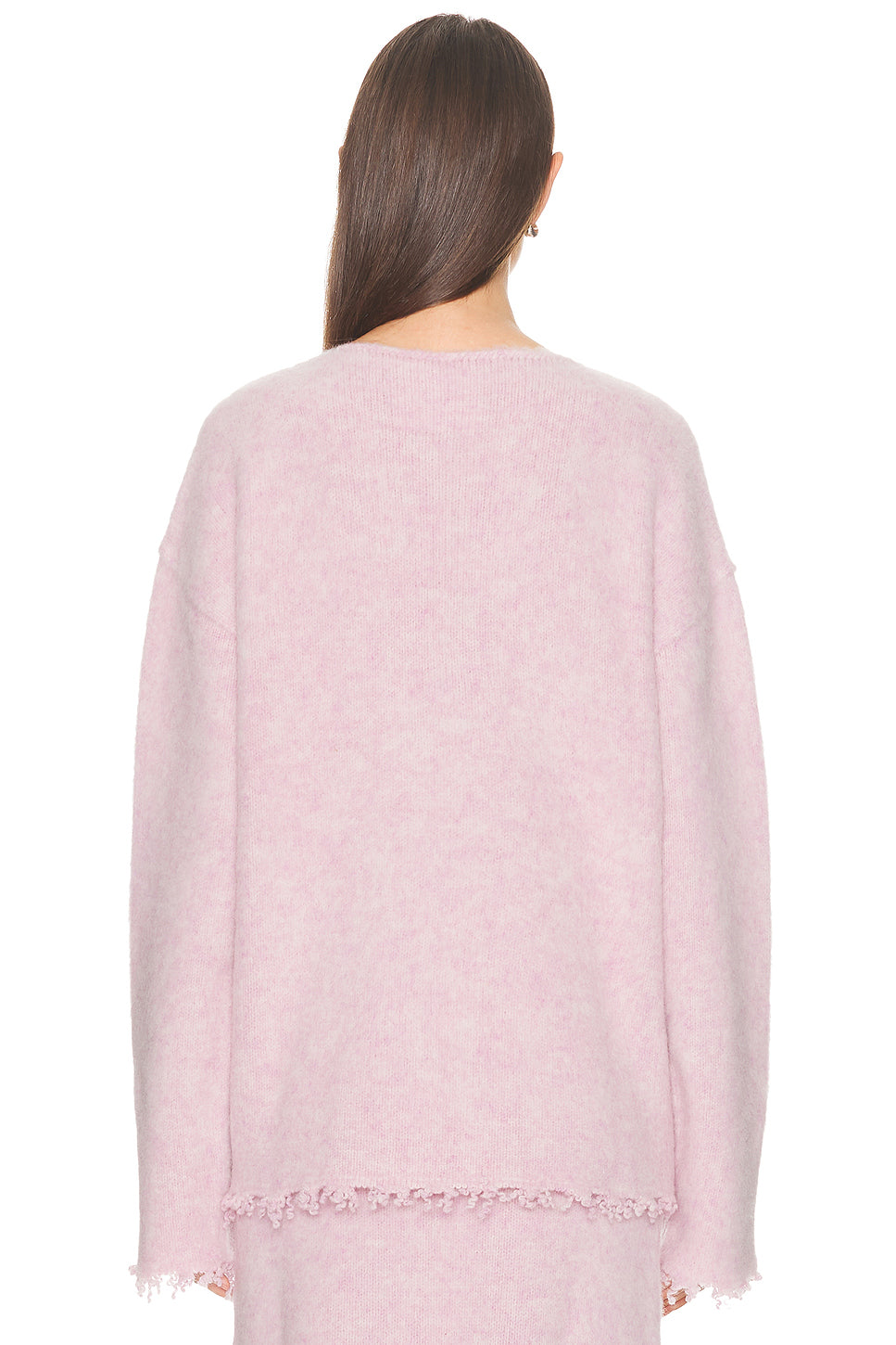 Boat Neck Frayed Edge Sweater