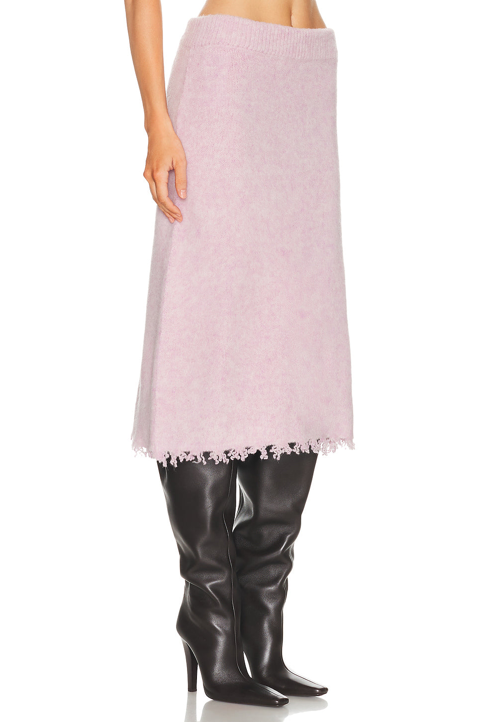 Frayed Edge Midi Skirt