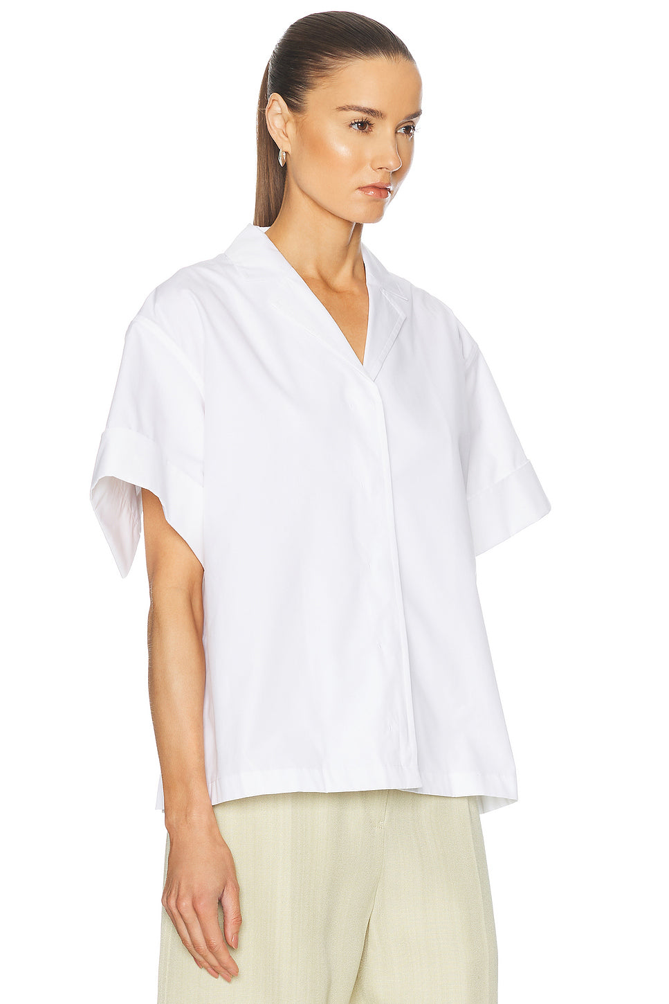 Cropped Cotton Poplin Shirt