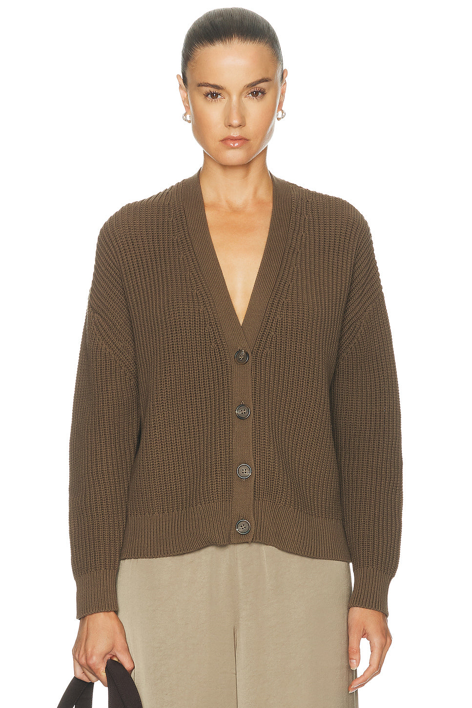 Cropped Cotton Cocoon Cardigan