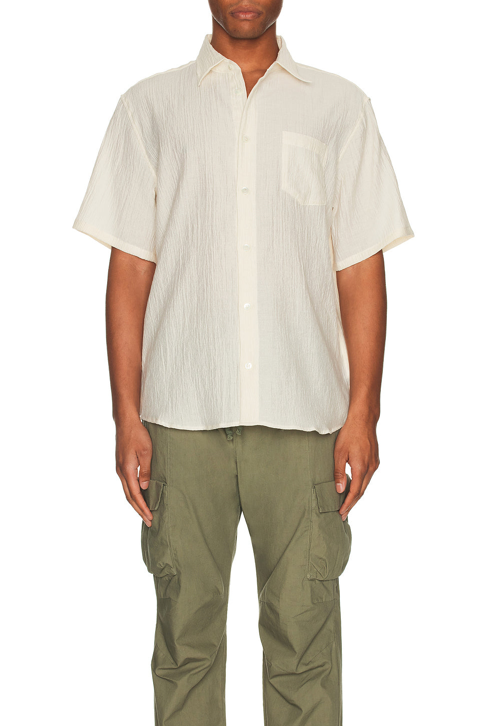 Short Sleeve Cloak Button Up Shirt