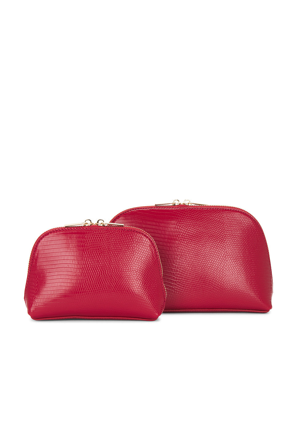 Red Python Embossed Pouch Set