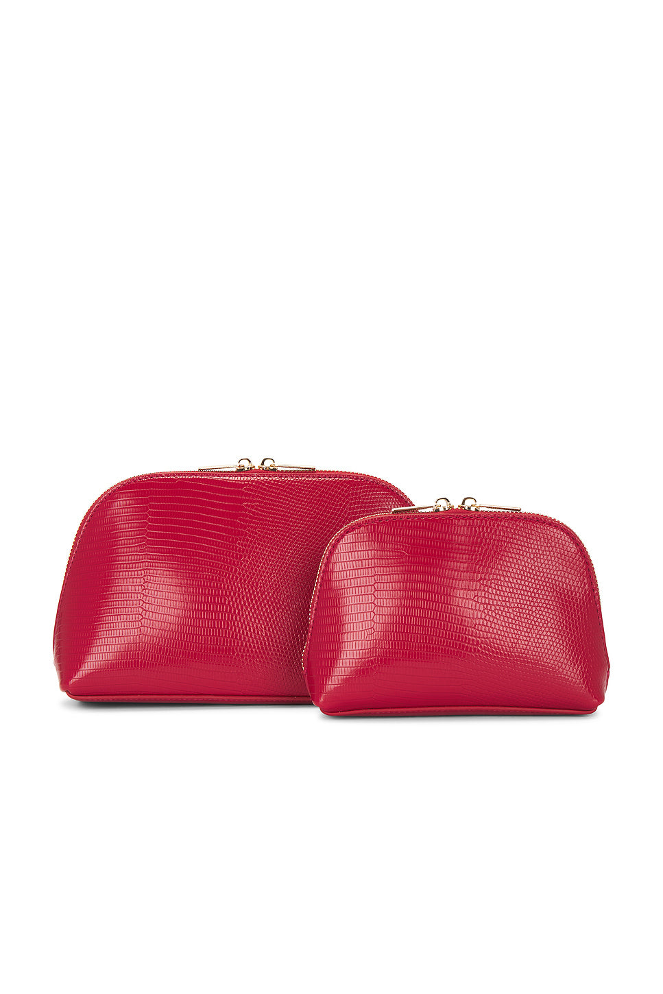 Red Python Embossed Pouch Set