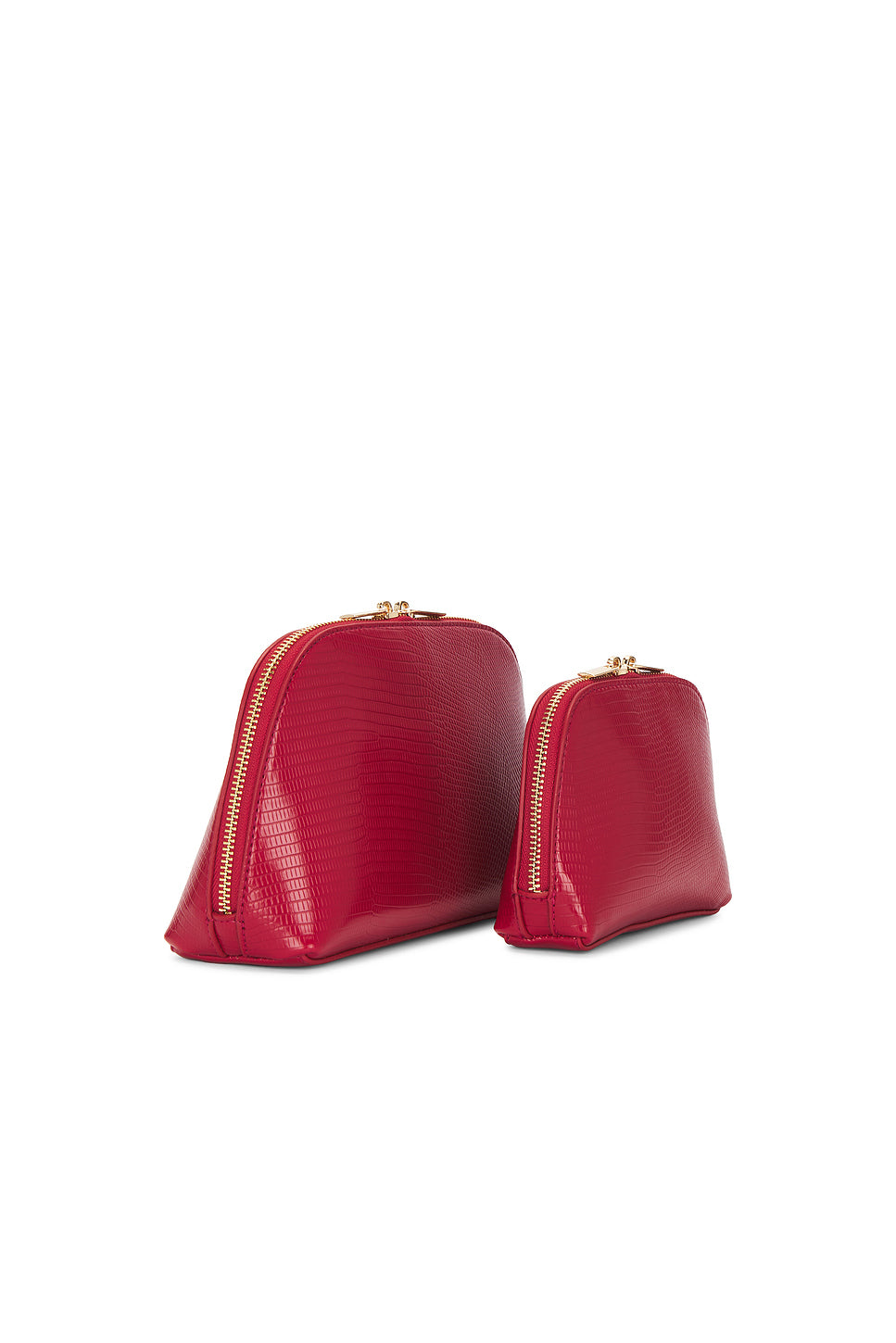 Red Python Embossed Pouch Set