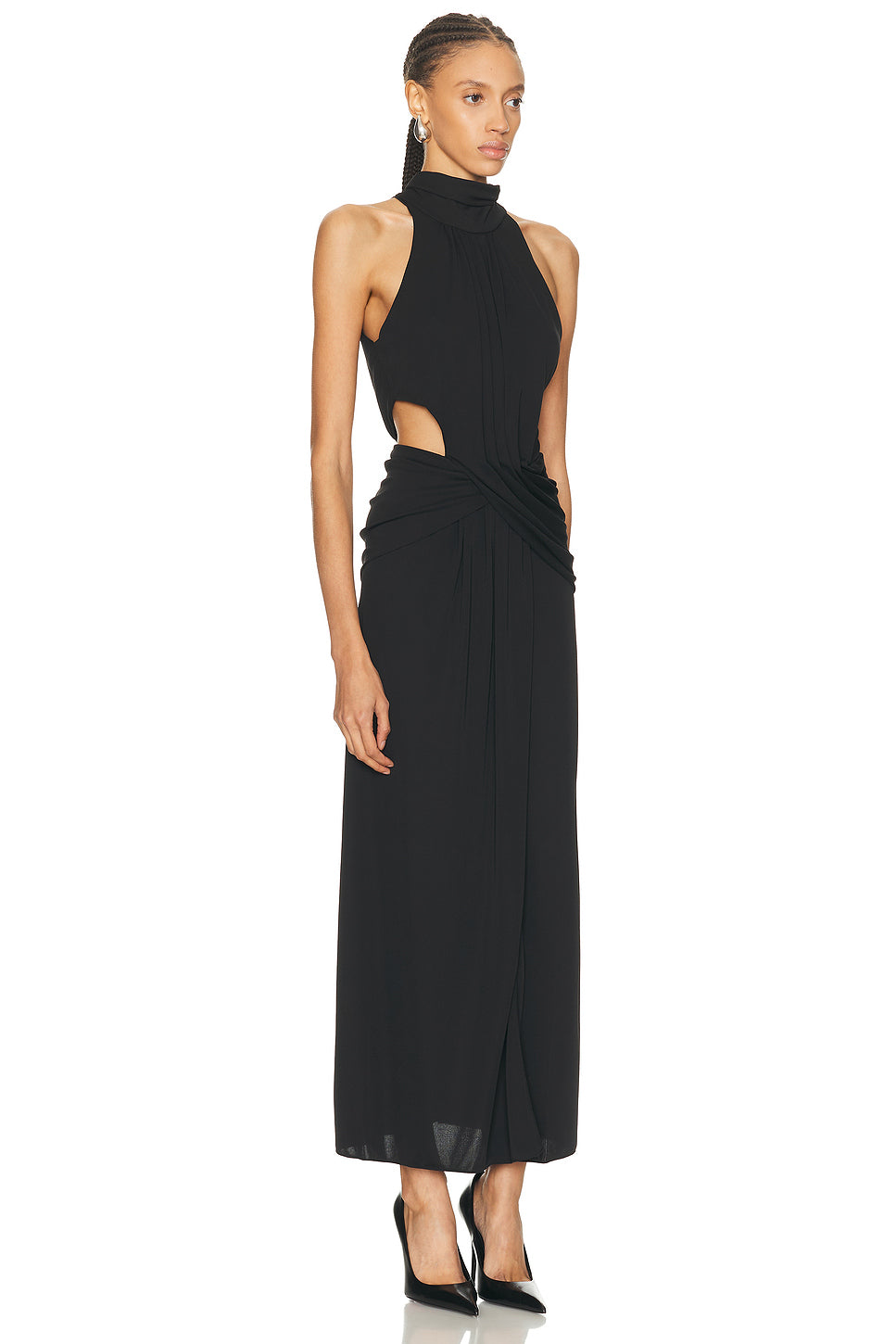Retro Drape Maxi Dress
