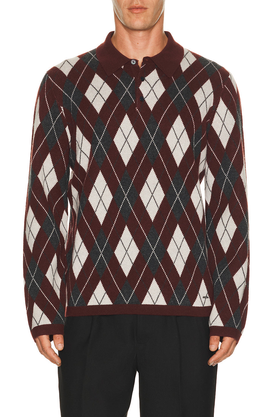 Callum Cashmere Argyle Polo