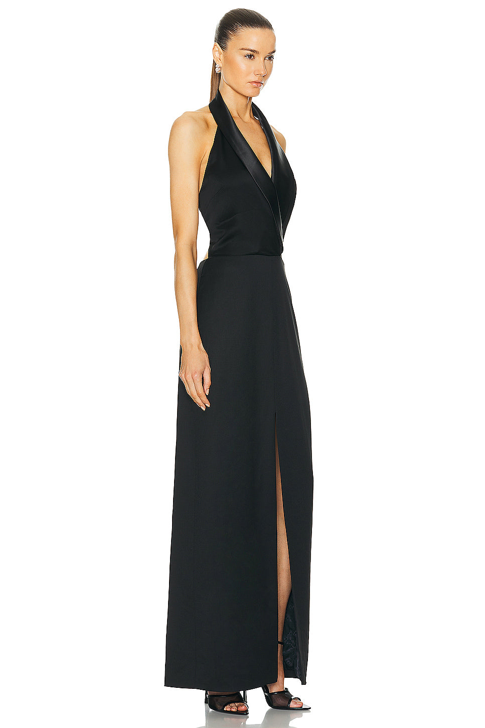 Janice Tuxedo Halter Vest Gown