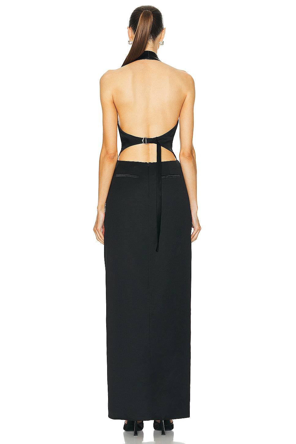 Janice Tuxedo Halter Vest Gown