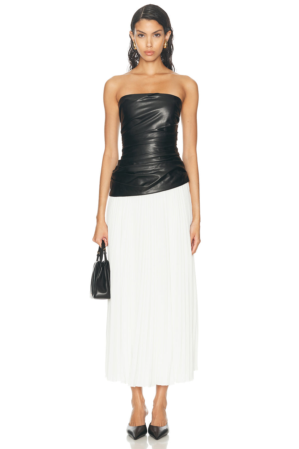 Arie Strapless Bustier Midi Dress