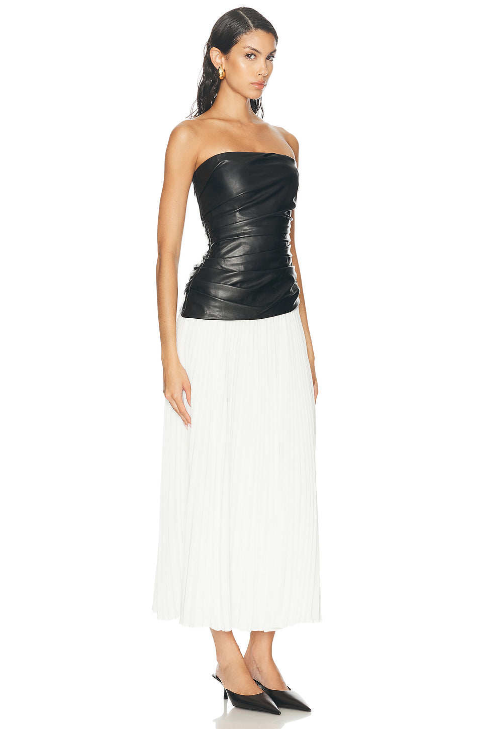 Arie Strapless Bustier Midi Dress