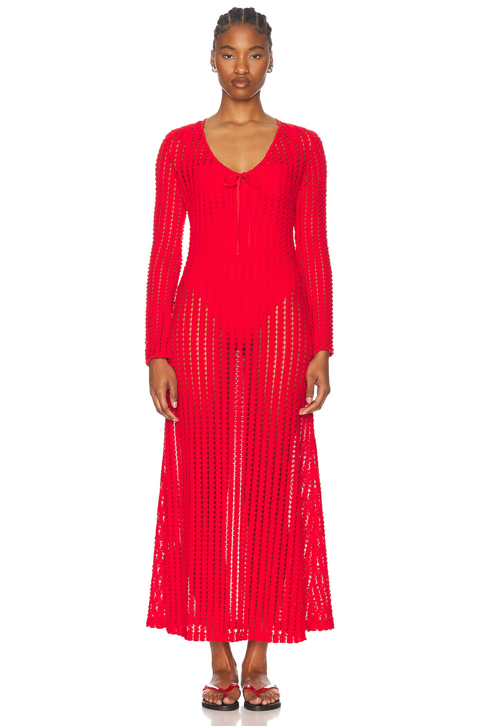 Elton Keyhole Midi Dress