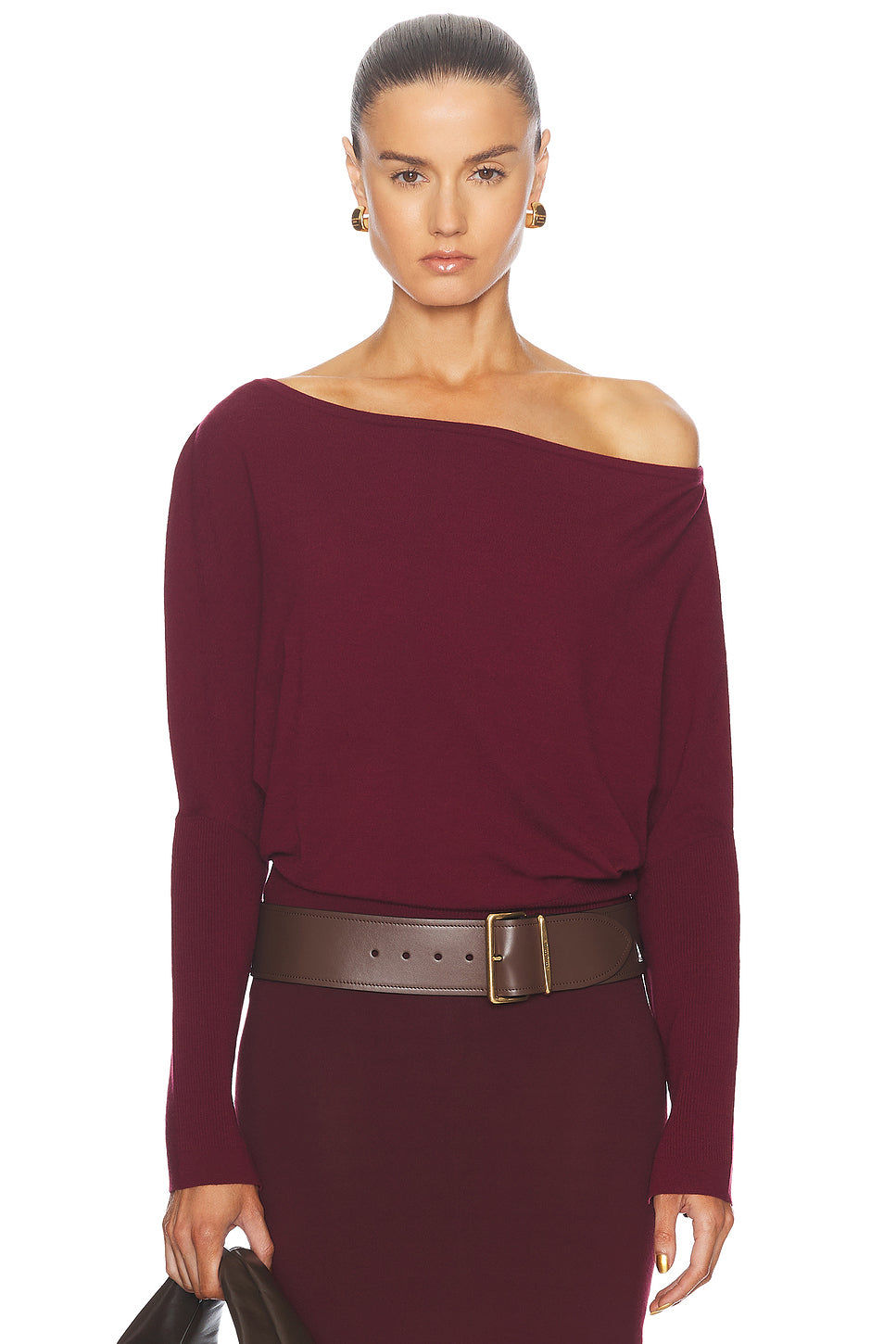 Lavina Draped Off Shoulder Sweater