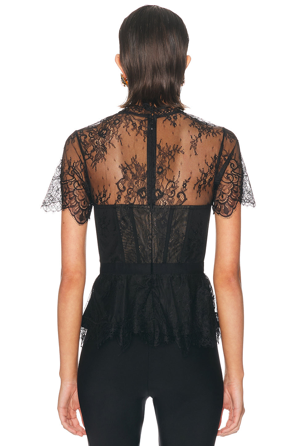 Kehlani Lingerie Lace Short Sleeve Bustier Top
