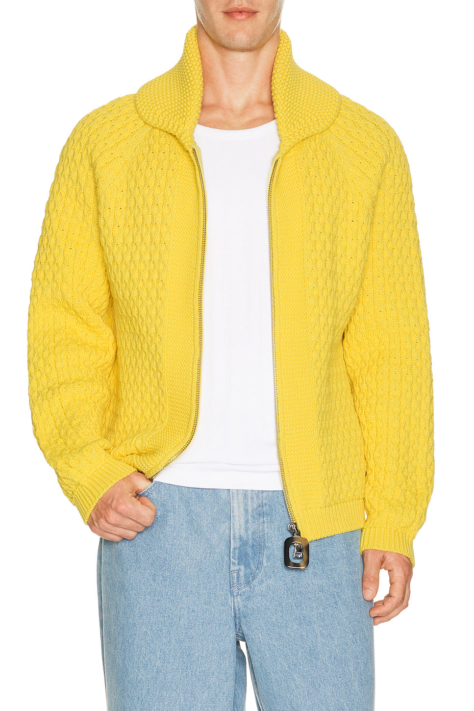 Cable Front Zip Jumper