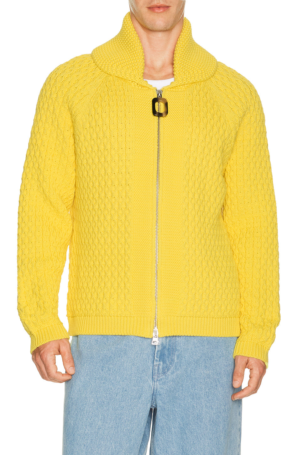 Cable Front Zip Jumper